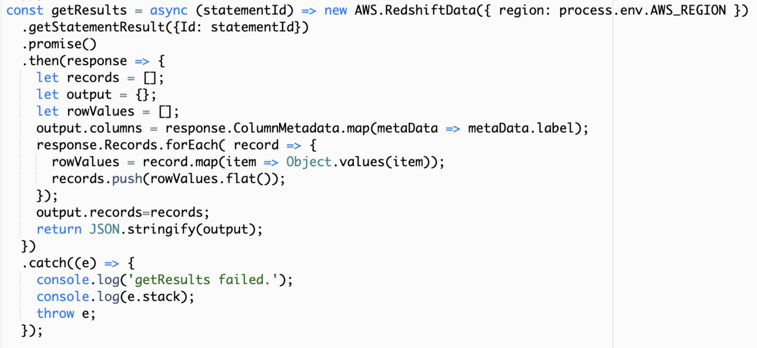 GetResults Lambda Code